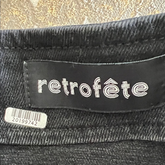 NWOT RETROFETE Black Button-Front Denim Skirt Size XS - Picture 2 of 9